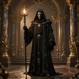full - body portrait of the grim reaper, by greg rutkowski, by zdzislaw beksinski, very detailed, ornate, intricate, octane render, warm color lighting, volumetric lighting, 8 5 mm