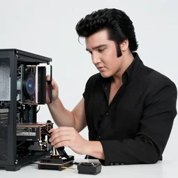 Elvis building a pc.