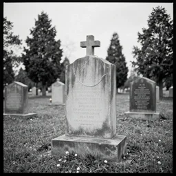 photo of a cemetery, tri-x 400