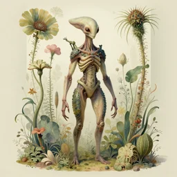 exquisite, imaginative alien creature poster art, humanoid, anthro, botanical illustration 8 k, octane render by lucusfilm weta studio tom bagshaw james jean frank frazetta, james gurney martine johanna and simon stalenhag and chie yoshii and casey weldon