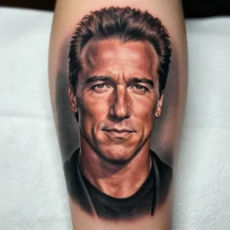 a really tattoo of arnold schwarzenegger, realism tattoo