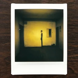 atmospheric polaroid photo of the backrooms, yellow lighting