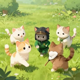 kittens playing quidditch, digital art, deviantart, artstation, hq, hd
