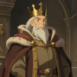 portrait of a medieval old king, artstation, cartoon, elegant, highly detailed, digital painting, concept art, illustration, art by ghibli!, makoto shinkai!, bluth!, fujita goro!, giraud!, ghailan!, akihiko yoshida!, fadeev! 8 k