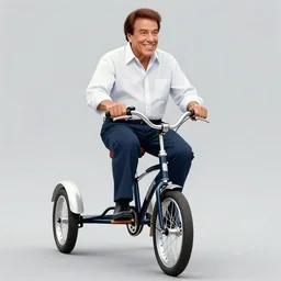 Silvio Santos riding a tricycle