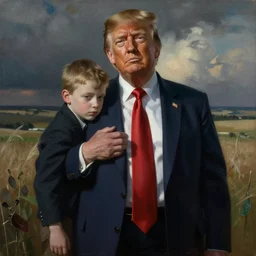 heartwarming totalitarian art of donald trump, socialist realism, by artgerm