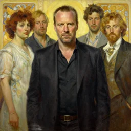 mike ehrmantraut, painting by'phil hale '!!! gaston bussiere, craig mullins, greg rutkowski, alphonse mucha