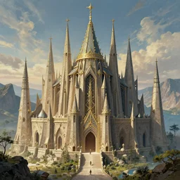 the hidden elven city of gondolin, by john howe