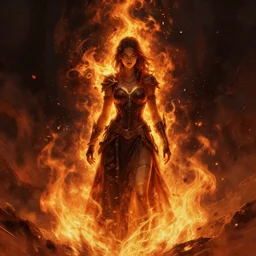 a digital painting of a woman on fire, concept art by aleksi briclot, trending on artstation, fantasy art, apocalypse art, concept art, parallax