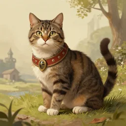 A cat in the art style of medieval time - 2