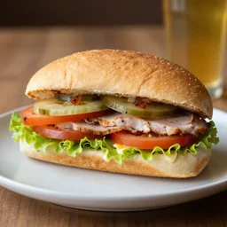 dslr food photograph of a turkey club, 8 5 mm f 1. 8