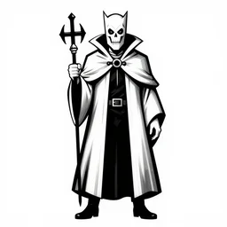 a white and black occult plague doctor!!, stencil art by shag, tom whalen, artgerm, clean bold lines