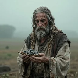 a perfect wise man gifts the gift of knowledge to a filthy cretin