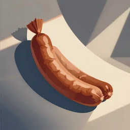 vector graphic of a brown sausage with fish fins