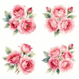 watercolor bashes of roses