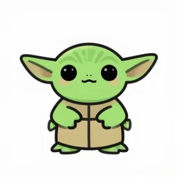 kawaii yoda icon, trending on deviantart, minimalistic illustration