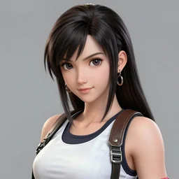 head, shoulders and body artwork of tifa lockhart, detailed, trending on artstation