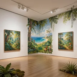 a beautiful very detailed highly detailed exhibitions gallery nature by asher brown durand, liberty city atlantis, archdaily, wallpaper, highly detailed, trending on artstation.