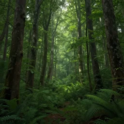 peaceful lushious forest, matte painting, concept art