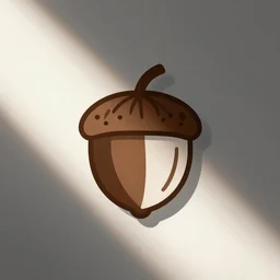 a simplistic and minimalistic logo of an oak acorn, vectorized