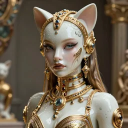 jessica alba as an edm jewelry catgirl cyborg | sweaty porcelain polished rich enticing ornate modern | weta disney movie still photo | hi - fructose, sci fi fantasy, golden ratio details, smooth, octane render, sharp focus, artstation, concept art, illustration | rutkowski, artgerm, mucha, wlop, loish |