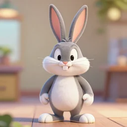 , octane render, blurred background, meme rabbit Big Chungus bugs bunny