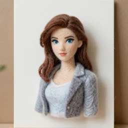 a needle felted bayonetta, needle felting art.