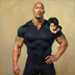 dwayne johnson, painting by j. c. leyendecker, yoji shinkawa, katayama bokuyo