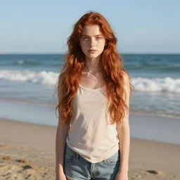 a red haired girl beach vittorio matteo corcos