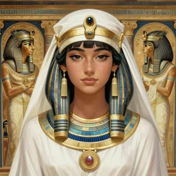 willow smith young, ancient egyptian girl, white veil, intricate, highly detailed, artstation, digital illustration, orientalism, bouguereau, mucha, ruan jia
