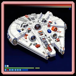 screenshot from a super Nintendo game featuring star wars' millennium falcon