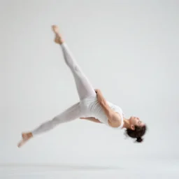 two interlocking arms painted white, motion blur, white limbo, photography