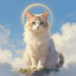 divine heaven cat, digital art by John Howe