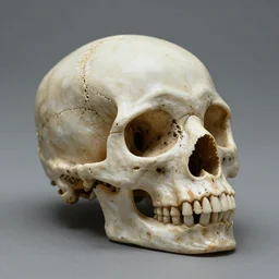 A skull of an alien creature, intricate, 35mm, photorealistic, realistic, depth of field, photography, high definition, 8k
