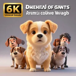 a cute little dog portrait, photorealistic, 3 d render, award winning render, unreal engine, octane render, studio lighting, 8 k, hd, dustin nguyen, akihiko yoshida, greg tocchini, greg rutkowski, cliff chiang, pixar