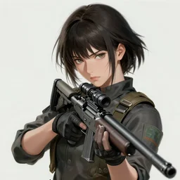 upper body portrait of a female sniper, modern era, portrait shinkai makoto studio ghibli studio key hideaki anno sakimichan stanley artgerm lau rossdraws james jean marc simonetti elegant highly detailed digital painting artstation pixiv