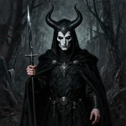 inquisitor of Mephistopheles portrait by gerald brom and Zdzisław Beksiński, darkwave