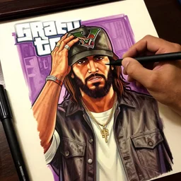Jesus dabbing on the haters in the style of gta V cover art, digital art, hyperdetailed, photorealistic, award winning, award winning lighting, award winning shading, drawn with luxury equipment, drawn on apple pen