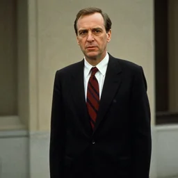 film still, Martin Heidegger in American Psycho suits