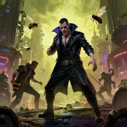 cyberpunk vampire killing people in a steampunk city by beeple, digital art, highly detailed