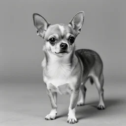 chihuahua in the navy black and white photo vintage