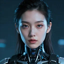 a close - up portrait of a cyberpunk cyborg girl, by antonis mor, rule of thirds
