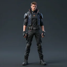 full body of a cyberpunk man, realistic, artstation, detailed,