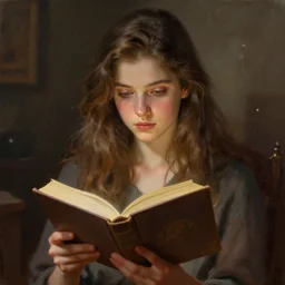 a girl reading book, detailed, centered, digital painting, artstation, concept art, donato giancola, Joseph Christian Leyendecker, WLOP, Boris Vallejo, Breathtaking, 8k resolution, extremely detailed, beautiful, establishing shot, artistic, hyperrealistic, beautiful face, octane render, cinematic lighting, dramatic lighting, masterpiece