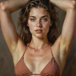 sexy painting of eremychuk, bikini, ultra realistic, sharp details, subsurface scattering, intricate details, warm lighting, beautiful features, highly detailed, photorealistic, octane render, 8 k, unreal engine, art by artgerm and greg rutkowski and alphonse mucha