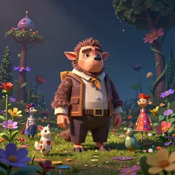 low poly, pixar, un surreal hybrid animals, alcapone, nostalgia for a fairytale, magic realism, flowerpunk, mysterious vivid colors by andy kehoe and amanda clarke en un mundo de gediminas pranckevicius y shamsia hassani