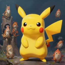 concept art of pikachu like fish, highly detailed painting by dustin nguyen, akihiko yoshida, greg tocchini, greg rutkowski, cliff chiang, 4 k resolution, trending on artstation, 8 k