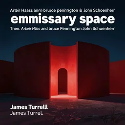 emissary space by arthur haas and bruce pennington and john schoenherr, cinematic neon matte painting, james turrell building, photo realism, dark moody color palate,