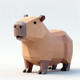 3d render of a low poly capybara