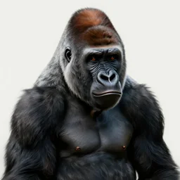 a digital painting of a dog headed gorilla hybrid, isolated, hyperealism, award winning, stunning, trending on art - sation, highly detailed, cinematic lighting, 8 k, hd